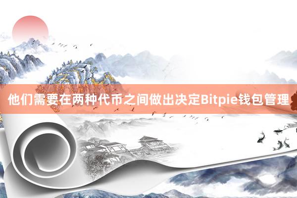 他们需要在两种代币之间做出决定Bitpie钱包管理