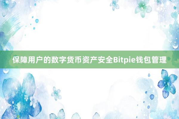 保障用户的数字货币资产安全Bitpie钱包管理