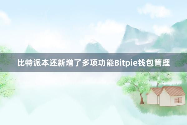 比特派本还新增了多项功能Bitpie钱包管理