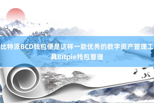 比特派BCD钱包便是这样一款优秀的数字资产管理工具Bitpie钱包管理