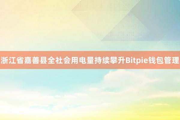 浙江省嘉善县全社会用电量持续攀升Bitpie钱包管理