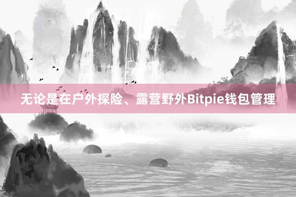 无论是在户外探险、露营野外Bitpie钱包管理